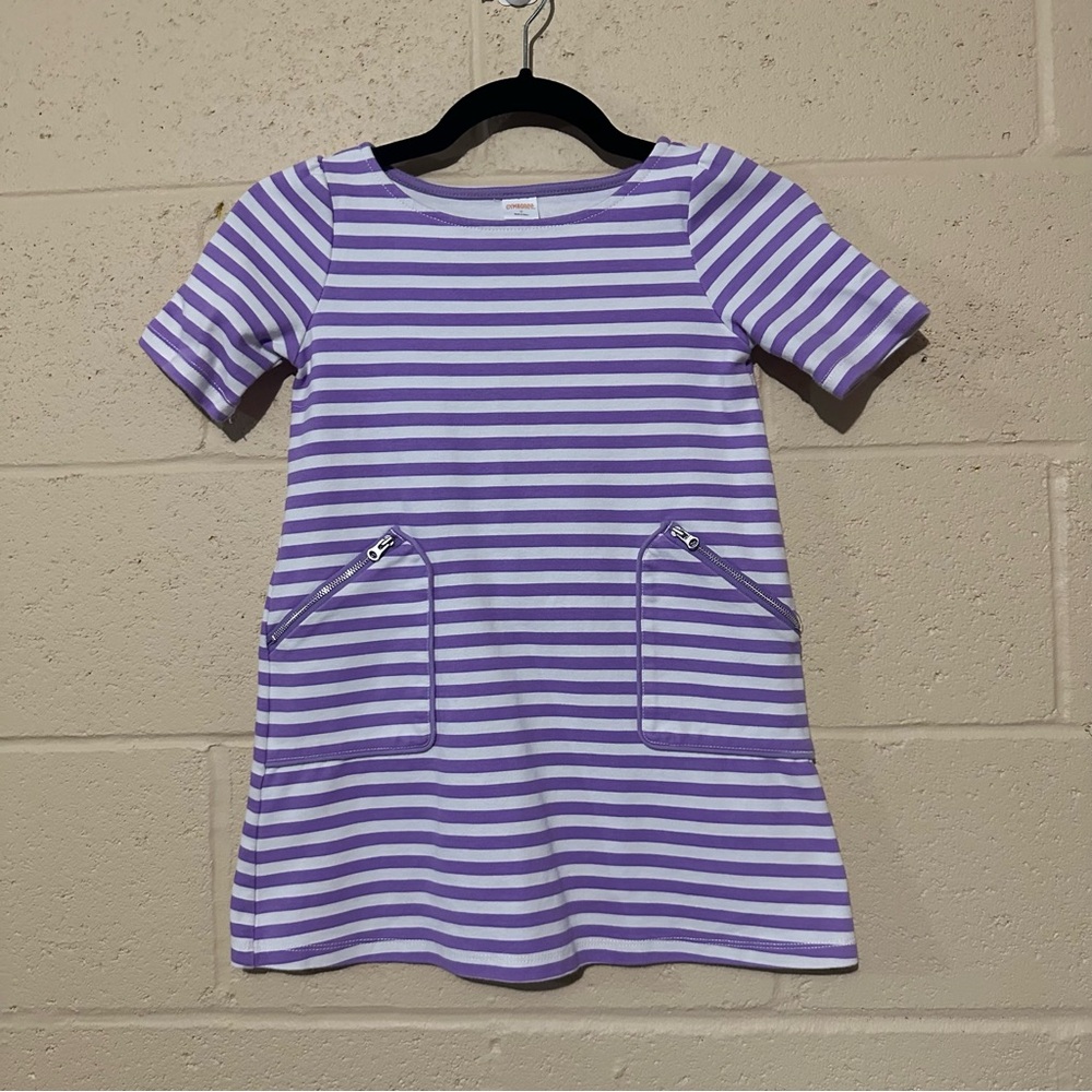 Gymboree Girls Dress Purple and White‎ Stripes Size 6